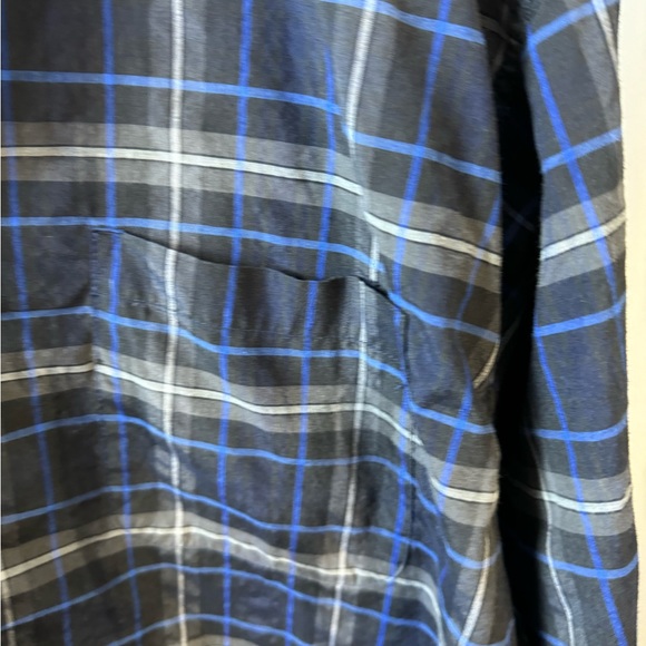Walnut Creek Size XL Long SLEEVE COTTON BLEND‎ Blue/Gray Plaid Button Down Shirt - Picture 6 of 11